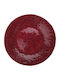 JK Home Decoration Christmas Platter Glass Red D32cm.