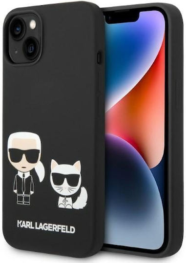 Karl Lagerfeld Karl & Choupette Magsafe Umschlag Rückseite Kunststoff Schwarz (iPhone 14 Plus)