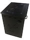 Ξ-8 Metallic Box Wood Storage 53x43x38cm Black