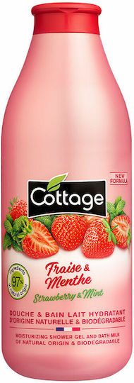 Cottage Strawberry & Mint Αφρόλουτρο με Γλυκερίνη & Άρωμα Μέντα 750ml