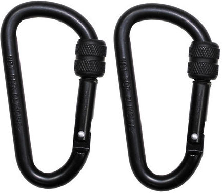 MFH Carabiner Lockable Carabiners 6mm x 6cm 2pcs