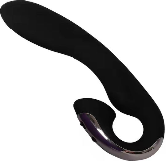 Mokko Toys Rihanna Δονητής Rabbit Function Curved Tip Silicone Rabbit Vibrator 20cm Black