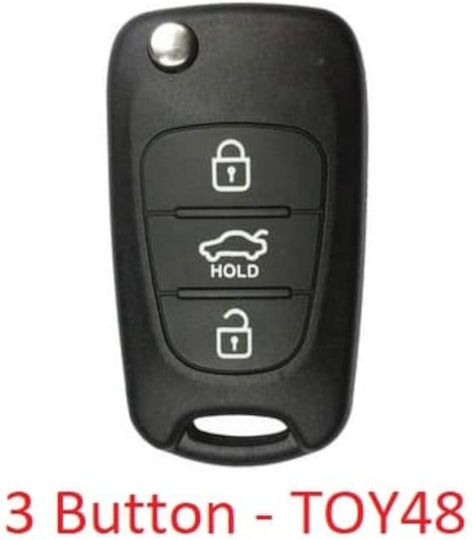 Hyundai Carcasă cheie auto cu lamă Pliabil cu 3 butoane pentru Hyundai / Kia