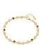 Vogue Vogue Women's Rosette Silver Gold Plated Bracelet with Zircon 19cm