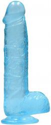 Shots Real Rock Crystal Clear Dildo With Balls Dildo realist cu Testicule și Ventuză Albastru 15cm