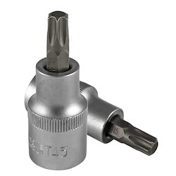 JBM Bit-Stecknuss mit Torx-Bit und Antriebsvierkant 1/2'' Größe T100x55mm 1Stück JBM Bit-Stecknuss mit Torx-Bit und Antriebsvierkant 1/2'' Größe T100x55mm 1Stück