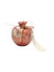 JK Home Decoration Tabletop Lucky Charm Pomegranate Red Ceramic 9cm