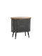 Metallic Bedside Table 53x35x51cm