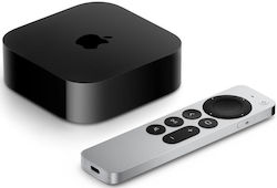 Apple TV Box TV 4K 4K UHD με WiFi και 128GB Αποθηκευτικό Χώρο με Λειτουργικό tvOS και Siri