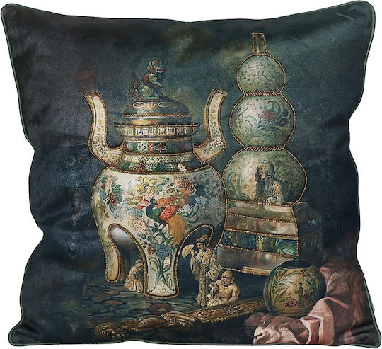 Zaros Sofa-Kissen aus Samt Grün 45x45cm