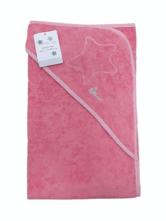 Beboulino Hooded Baby Bath Towel Star Fuchsia 70203450008