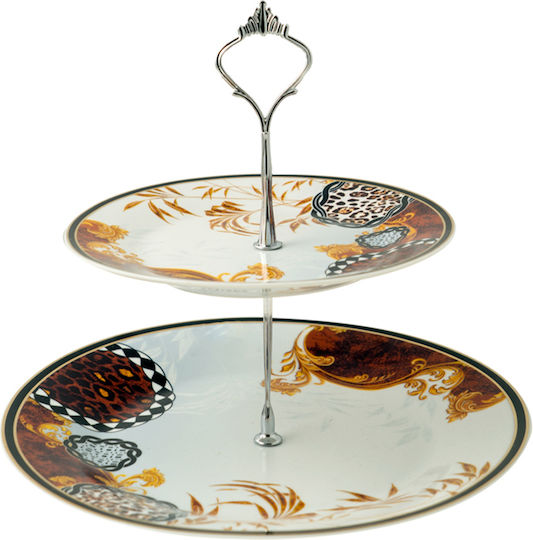 Zen Collection Εταζέρα 2 Ορόφων από Πορσελάνη Καφέ Ø26.7xY19cm Zen Collection Εταζέρα 2 Ορόφων από Πορσελάνη Καφέ Ø26.7xY19cm
