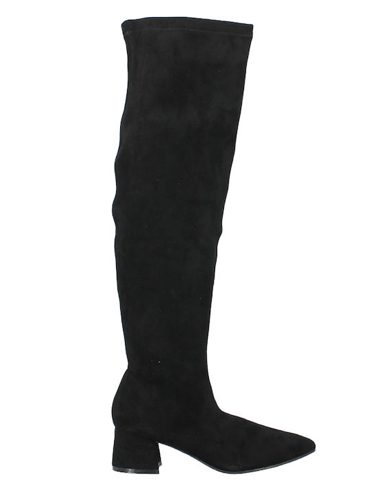 IQ Shoes Suede Γυναικείες Μπότες με Μεσαίο Τακο...