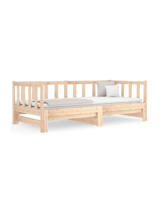 Sofa Bett Einzelbett Πεύκου mit Tische für Matratze 90x190cm