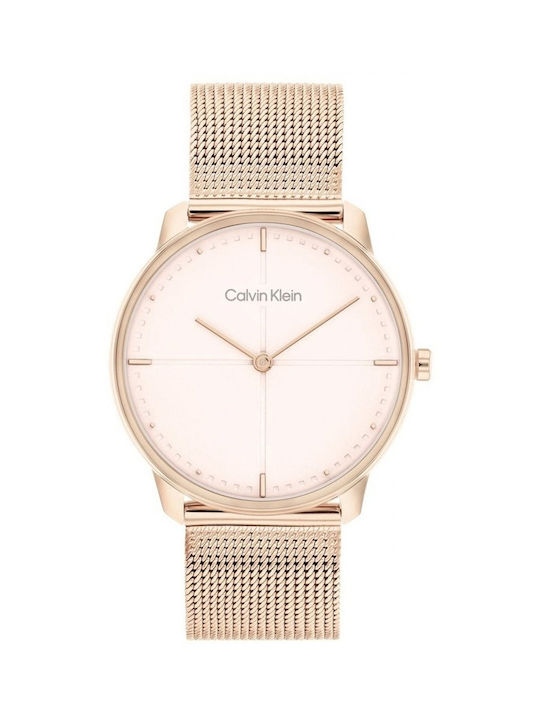 Calvin Klein Watch with Pink Gold Metal Bracelet