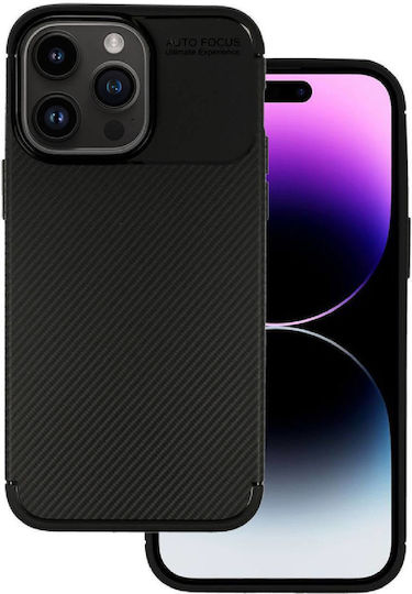 Vennus Carbon Elite Back Cover Σιλικόνης Μαύρο (iPhone 14 Pro Max)