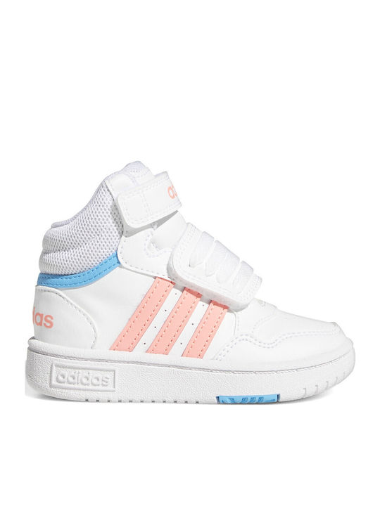 adidas Hoops Mid Παιδικά Sneakers High με Σκρατς Λευκά GW6112