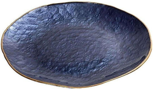 Espiel Shine Dekorative Platten Runde Glas Blaue