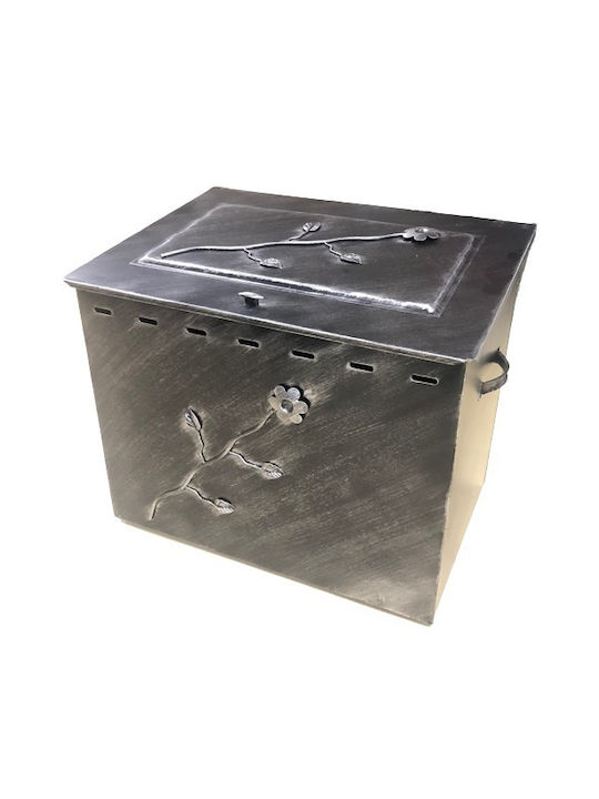 Ξ-9 Metallic Firewood Box 52x44x66cm Silver