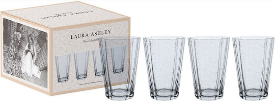 Laura Ashley Glass Water Glasses 410ml 4 Pieces
