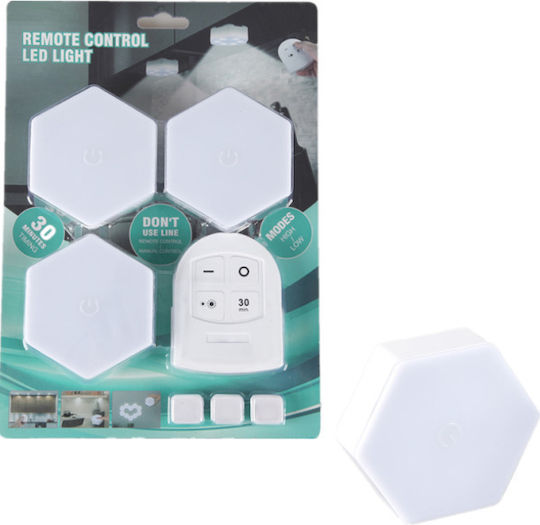Φωτιστικό LED Ψυχρό Λευκό Hexagon 3τμχ