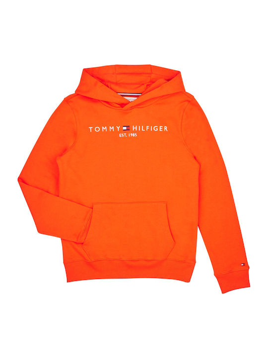 Kids Sweatshirt with Hood and Pockets Orange Essential
