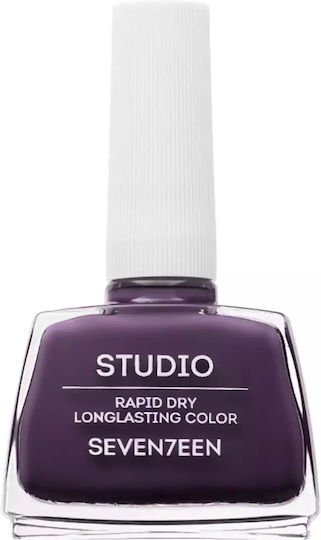 Seventeen Studio Rapid Dry Lasting Color Glossy Βερνίκι Νυχιών Quick Dry Μωβ 206 12ml