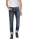 Grover Men's Elastic Straight Navy Blue Jeans Pants