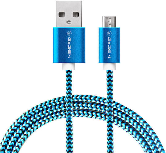 GoGEN Geflochten USB 2.0 auf Micro-USB-Kabel Blau 1m (MICUSB100MM26) 1Stück
