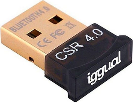 Iggual USB Bluetooth 4.0 Adapter mit Reichweite 30m Schwarz (IGG316658)