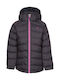 Amira Kinder Gesteppt Lang Jacke mit Kapuze Grau