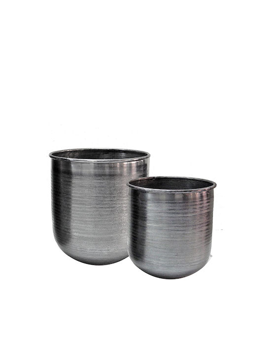 Zaros Pot Silver Set 2pcs