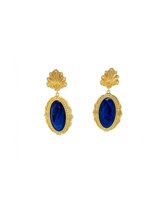 Rebecca Earrings Hoops Gold Plated with Stones