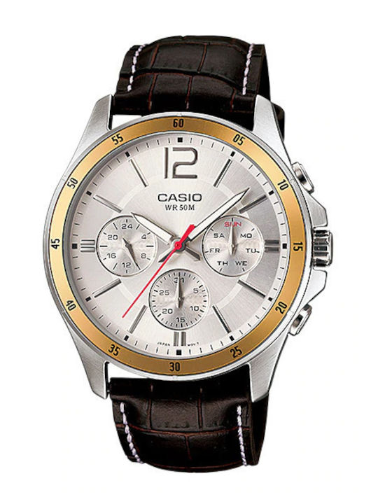 Casio Enticer Herrenuhr 47mm Batterie mit Braun...