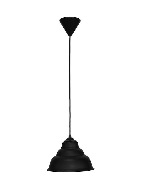 Heronia Public/20 1L Pendant Light Black Bell with Socket E27 20x90cm