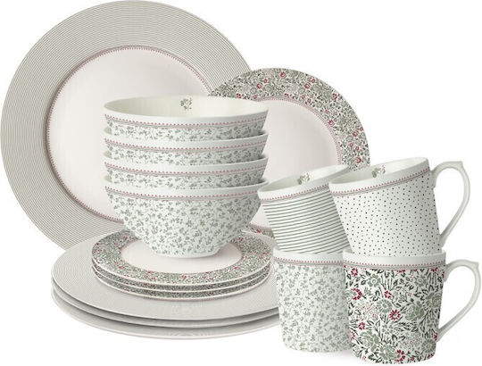 Laura Ashley Wild Clematis Multicolor Porțelan Set de Vase 16buc