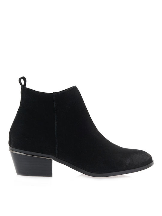 Seven Wildleder Damen Knöchelstiefel Schwarz