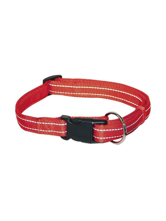 Croci Nylon Soft Reflective Hundehalsband in Rot Farbe 20mm x 35 - 55cm
