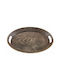 Iliadis Plastic Oval Serving Tray with Handles in Brown Color 40x27cm 79968 1pcs