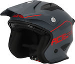 Acerbis Jet Aria Γκρι/Κόκκινο Κράνος Μηχανής Jet 1200gr με Sunvisor