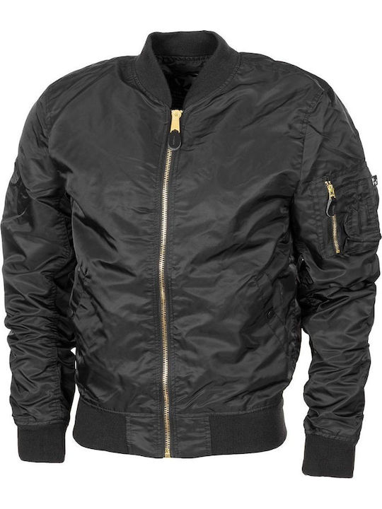 MFH US Airforce Flight Jacket MA1 Αντιανεμικό Κυνηγετικό Μπουφάν Μαύρο