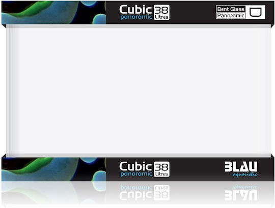 Blau Aquaristic Cubic Panoramic Ενυδρείο Ψαριών Χωρητικότητας 38lt 45x28x30εκ.