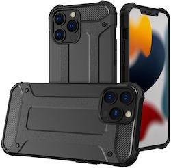 Forcell Armor Umschlag Rückseite Silikon Schwarz (iPhone 14 Pro)