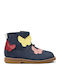 Twins Anatomical Leather Kids Boots with Zipper Blue