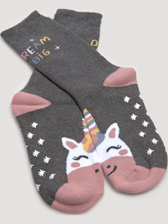 Ysabel Mora Rutschfeste Lange Kindersocken Gray