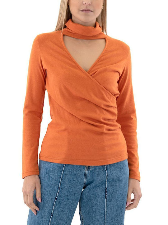 Moutaki Women's Blouse Long Sleeve Orange