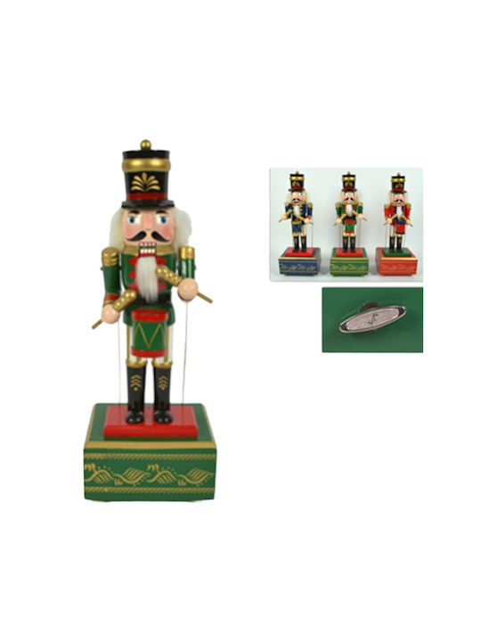 Wooden Christmas Nutcracker with Music 31cm Multicolour