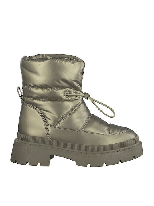 Damenstiefel mit mittlerem Absatz Gold
