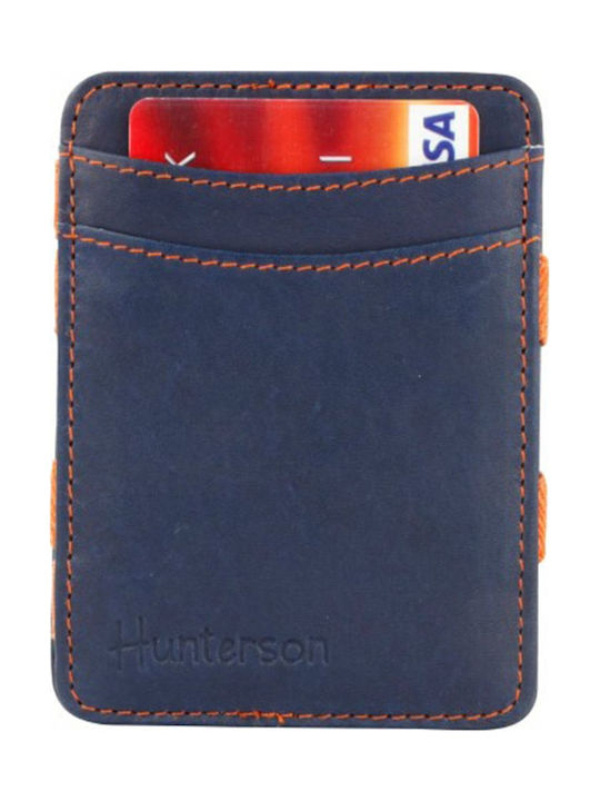 Hunterson Leather Men's Wallet Cards with RFID Blue