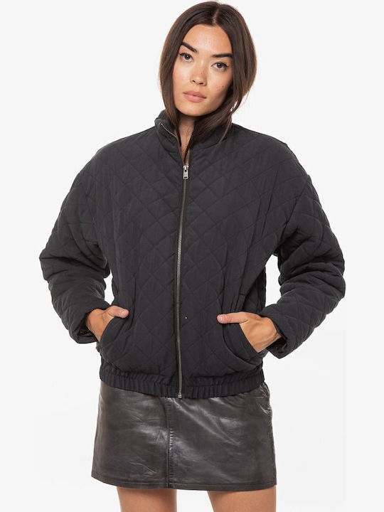 Path to Paradise Κοντό Γυναικείο Bomber Jacket Μαύρο